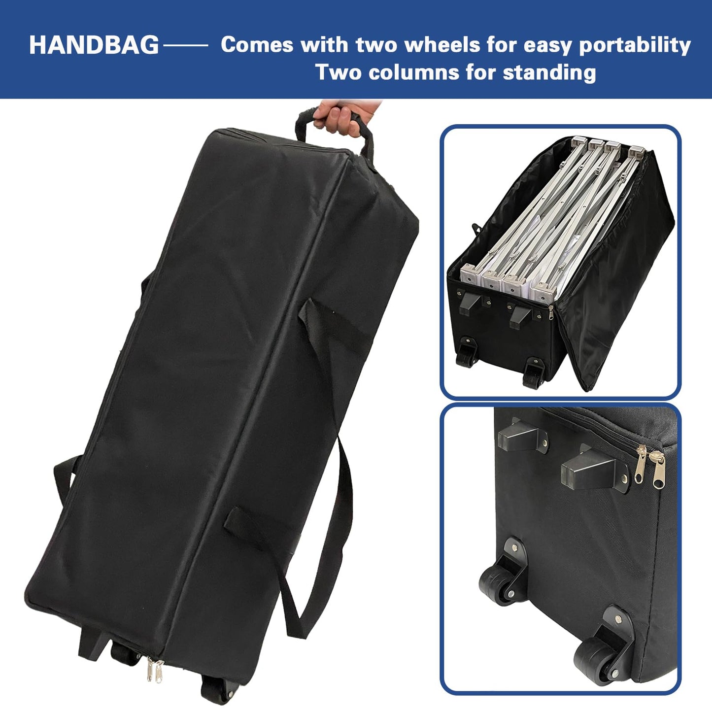 AD.HOOMAI UPGRADE 8x10ft Portable Aluminum Tension Fabric Pop Up Display Stand for Trade Show Backdrop Booth Display Stand,Carrying Bag with two wheels(frame only)