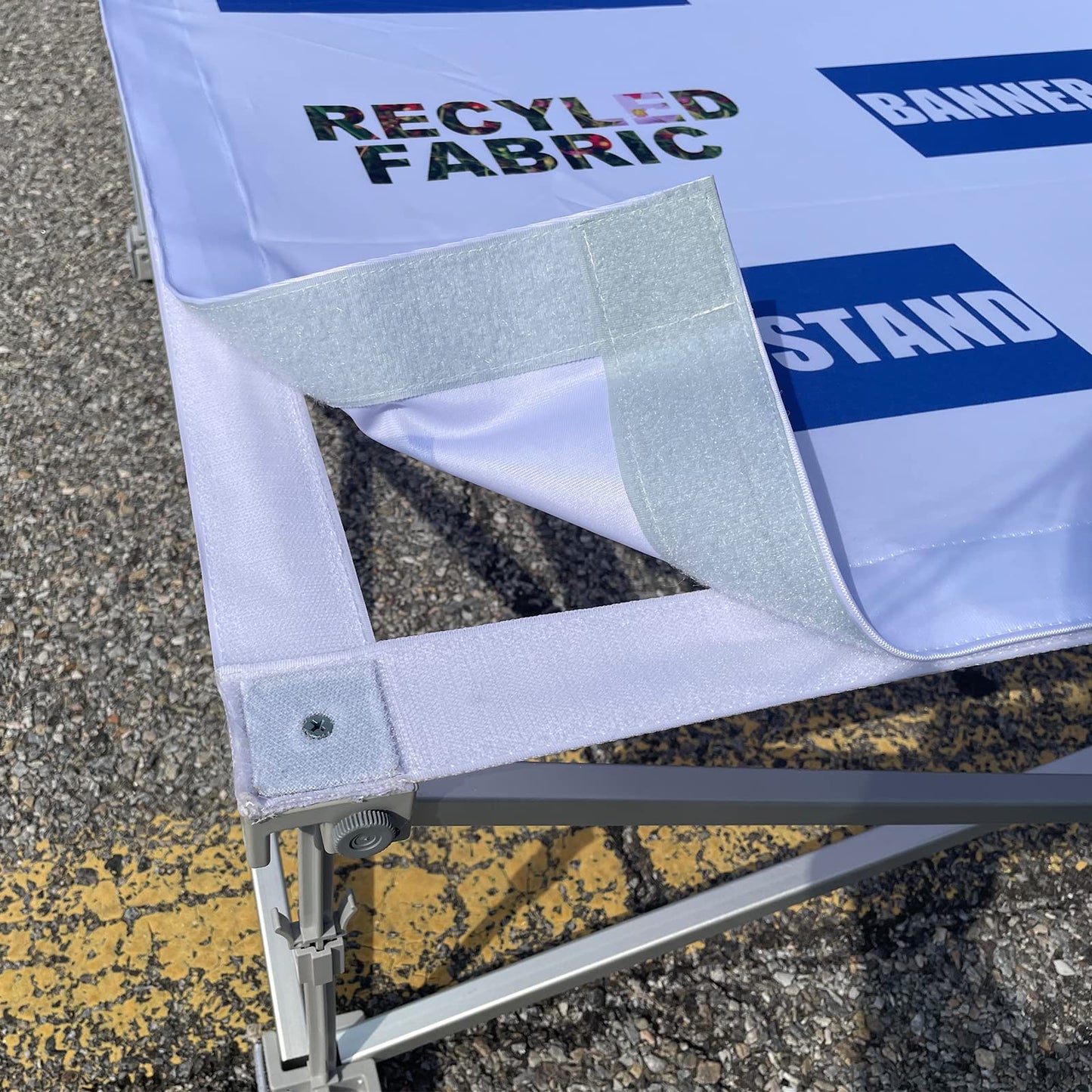 AD.HOOMAI UPGRADE 8x10ft Portable Aluminum Tension Fabric Pop Up Display Stand for Trade Show Backdrop Booth Display Stand,Carrying Bag with two wheels(frame only)