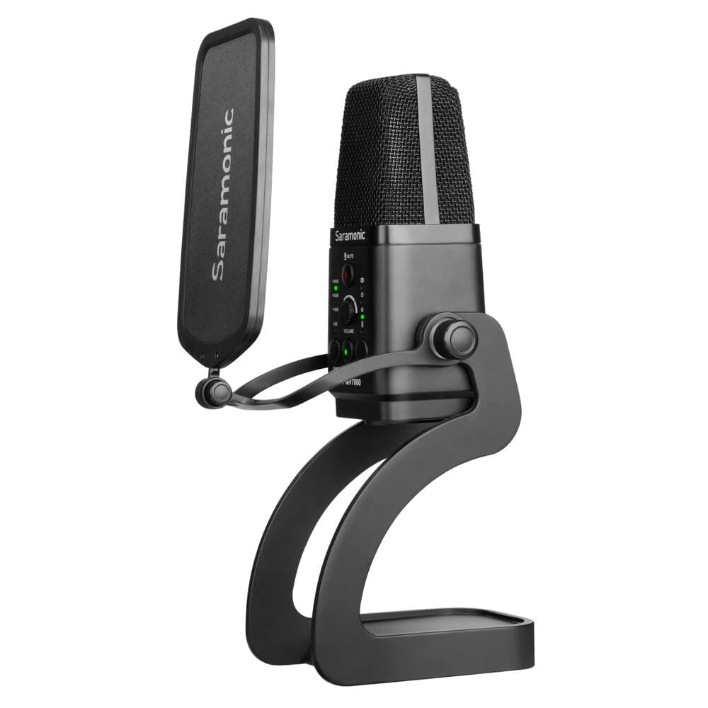 Saramonic SR-MV7000 | Multi-Pattern Large Diaphragm Condenser Microphone with USB, USB-C & Dual XLR Output Cables for Computers, iPhone 15, Android Mobile Devices, iPad, & Pro Mixers or Preamps