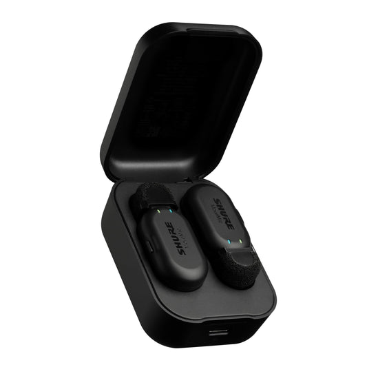 Shure MoveMic Two - Pro Direct to Phone Wireless Lavalier Microphones for iPhone & Android, 2 Bluetooth Mini Mics, 24 Hours Charge, Quick Set Up, IPX4, Compact & Portable Clip Lavs (MV-Two-Z7)