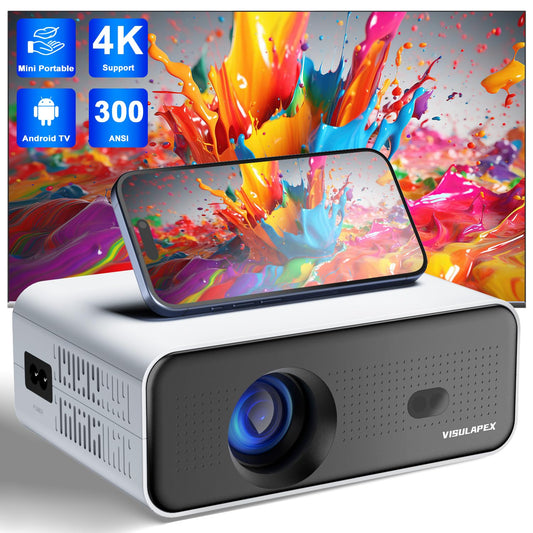 Mini Projector with WiFi and Bluetooth - 2024 Upgraded Smart Projector, Auto Keystone, Electric Focus, 4K HD Video Supported, Android 11 TV, Phone Control - Portable Home Movie Projectors for Outdoor