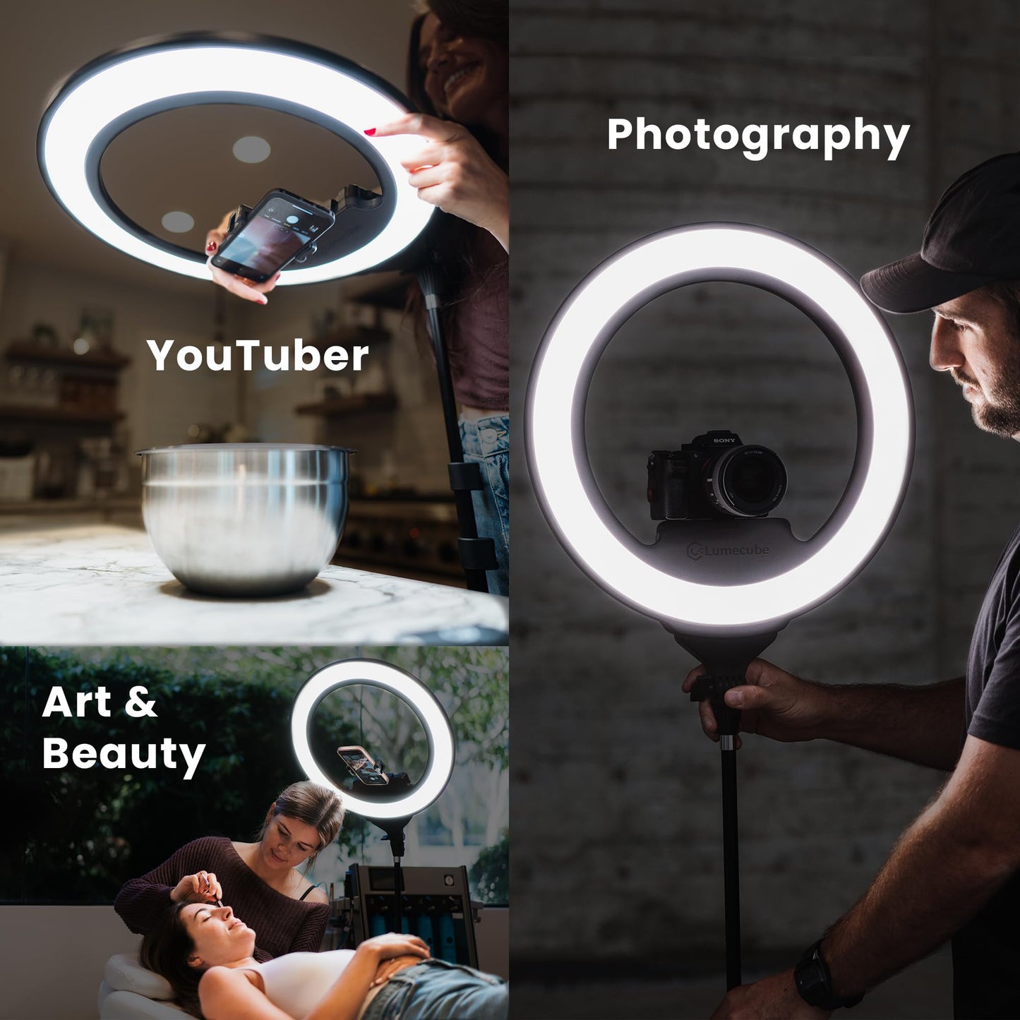 Lume Cube Ring Light Pro | Wireless Professional Lighting for Photography, Streaming, Video | Fully Adjustable Color and Brightness | Includes Sturdy, Portable Tripod Mount and Padded Carrying Case